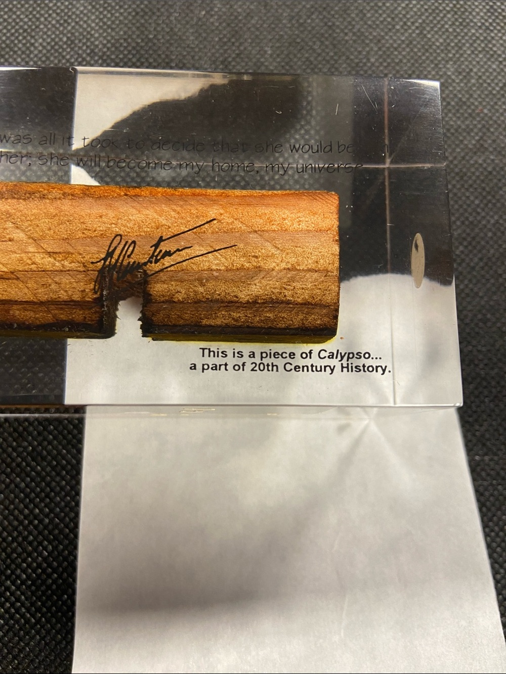 Rare Authentic Jacques Cousteau Calypso Ship Wooden Fragment V20 - Picture 4 of 6